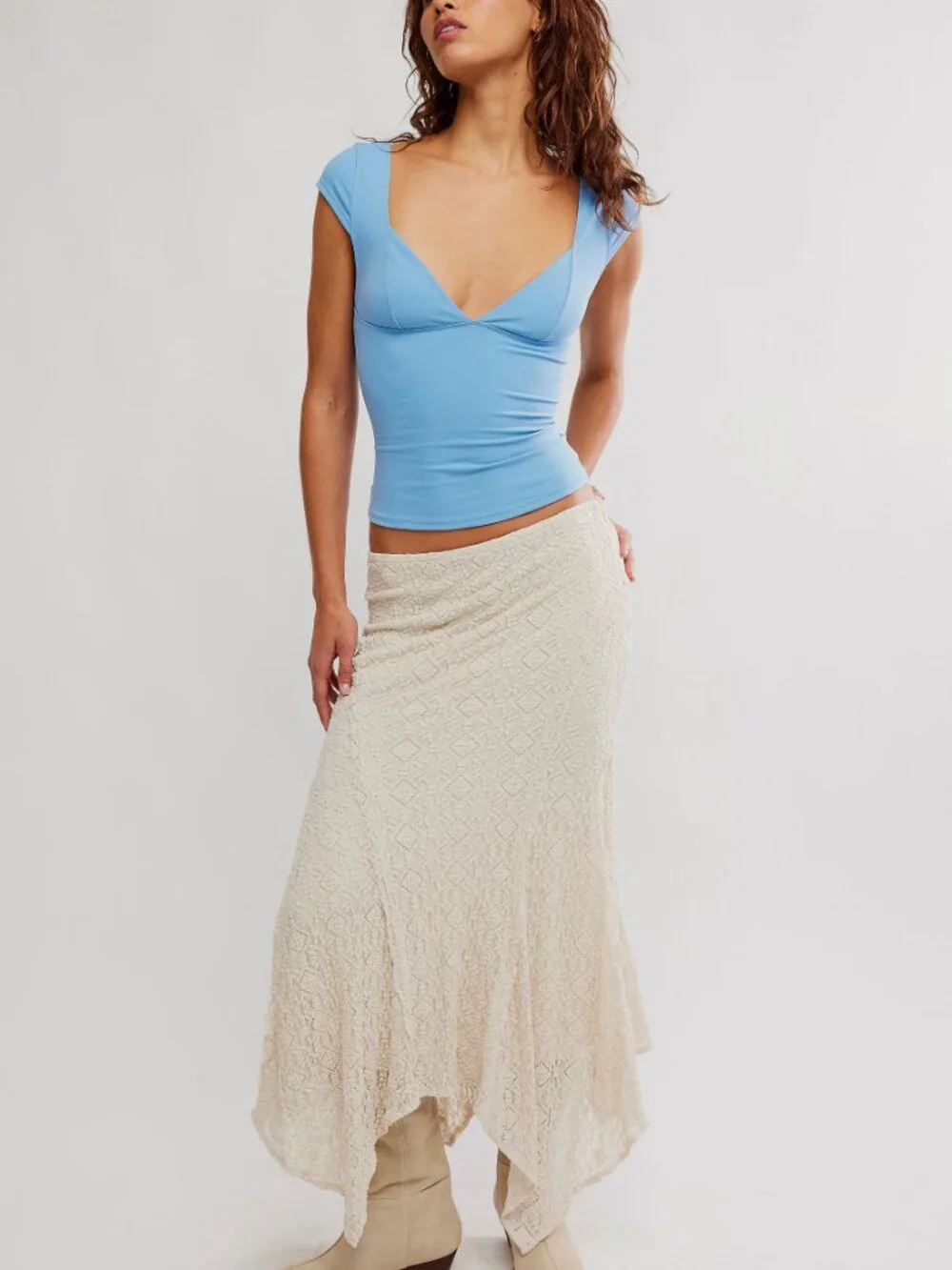 FREE PEOPLE Duo Corset Cami / Blissful Blue